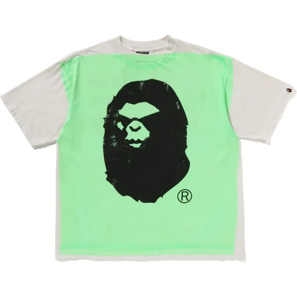 BAPE X SAINT MXXXXXX MAD FACE HANDPRINTING TEE MENS