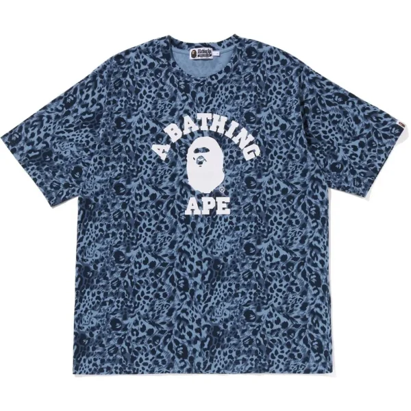 WILD LEOPARD PATTERN COLLEGE RELAXED FIT TEE MENS