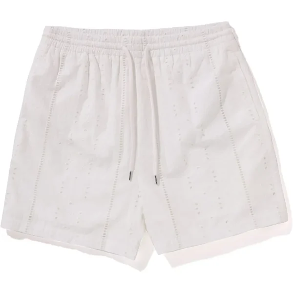 EMBROIDERY RELAXED FIT SHORTS MENS