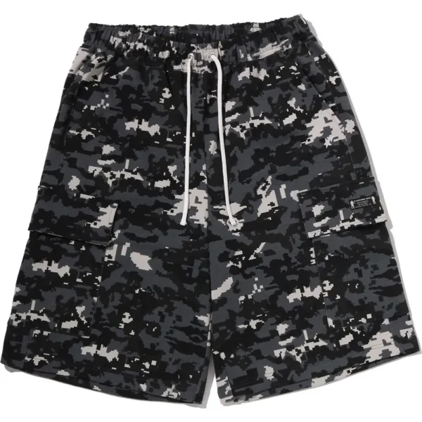 MULTI PIXEL CAMO BAPE STA LOGO CARGO RELAXED FIT SWEAT SHORTS MENS