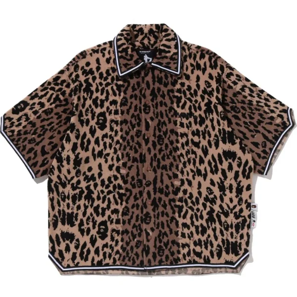 BAPE BY KAZUKI KURAISHI LEOPARD JACQUARD SS SHIRT MENS