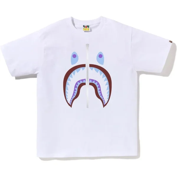 BAPE MENS COLORS SHARK HEAD T-SHIRT