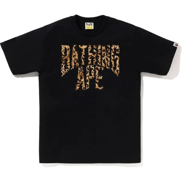 WILD LEOPARD PATTERN NYC LOGO TEE MENS