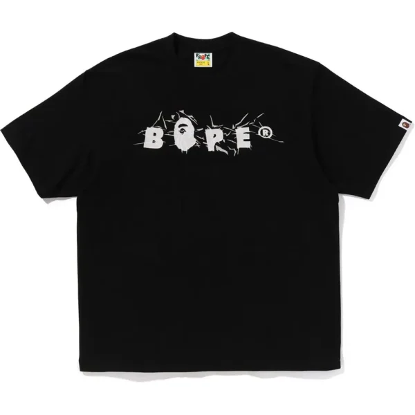 WRINKLE BAPE LOGO RELAXED FIT TEE MENS