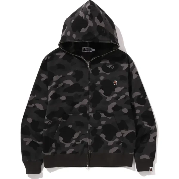 ONE POINT COLOR CAMO CROPPED FULL ZIP HOODIE MENS
