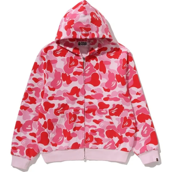 ABC CAMO HEAVY WASH CROPPED FIT ZIP HOODIE MENS